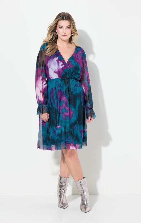 Produktbild Miamoda Kleid, A-Linie, Mesh mit Alloverdruck, Langarm (46)