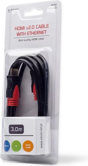 Actual product image Savio HDMI – HDMI (3 m)
