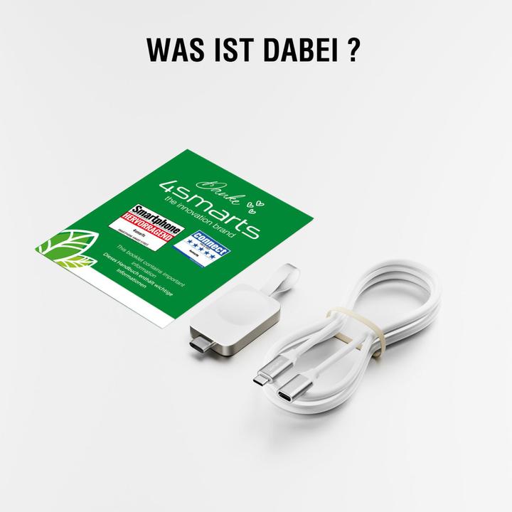 Actual product image 3MK Bezprzewodowa ładowarka do Apple Watch z wejśćiem USB-C white/biała 541225 (1 m, USB 3.2 Gen 1, 2.50 W)