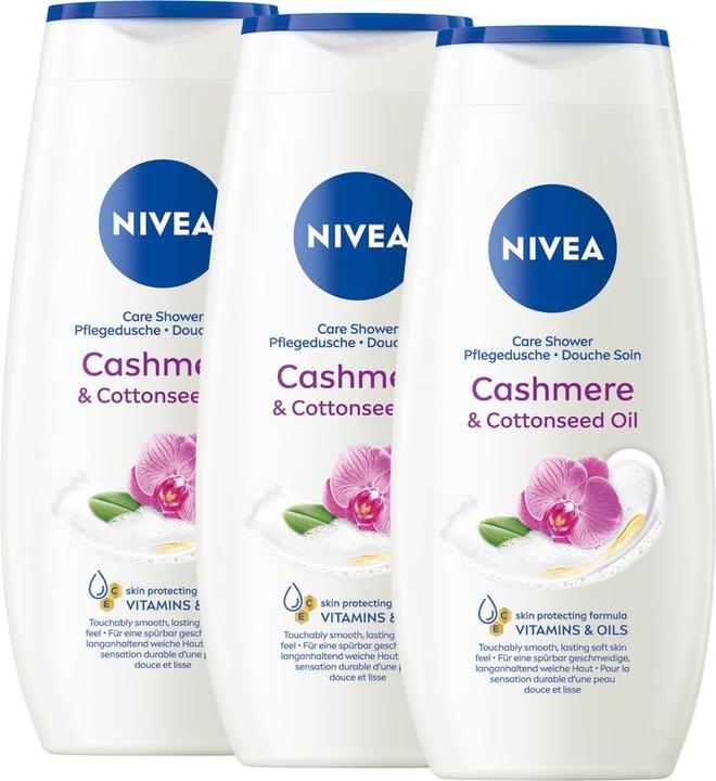 Actual product image NIVEA Pflegedusche Cashmere & Cotton Seed Oil Trio (750 ml)