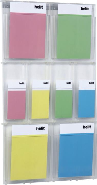 Produktbild Helit Wandprospekthalter the placativ transparent DIN A4, 1/3 DIN A4 8 Fächer (1/3 Din A4, A4)