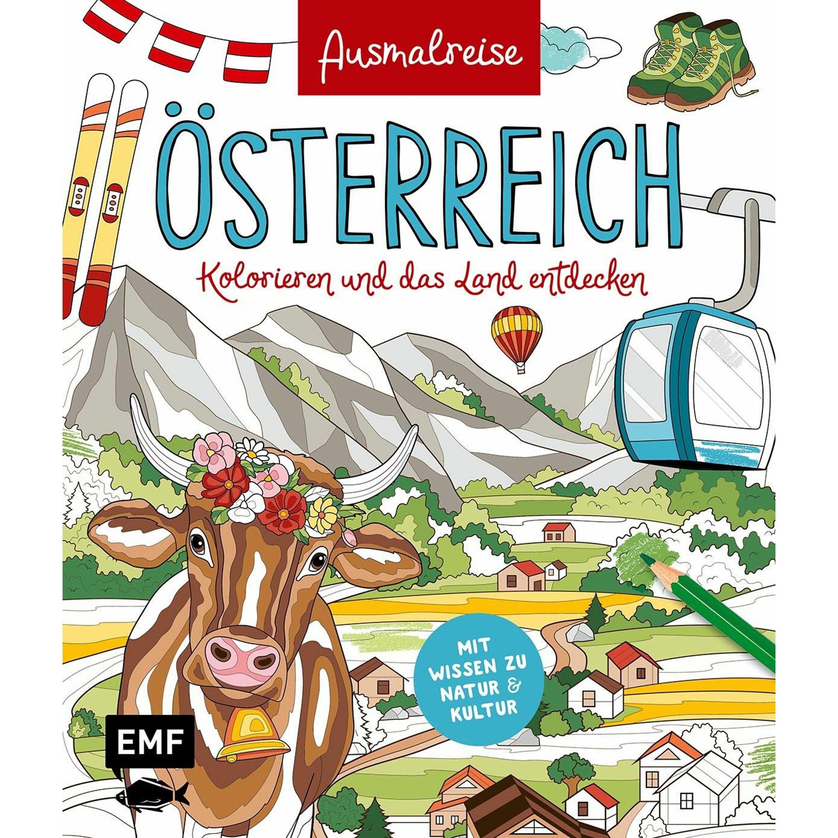 Ausmalreise Österreich - Kolorieren und das Land entdecken, Manuale di Edizione Michael Fischer