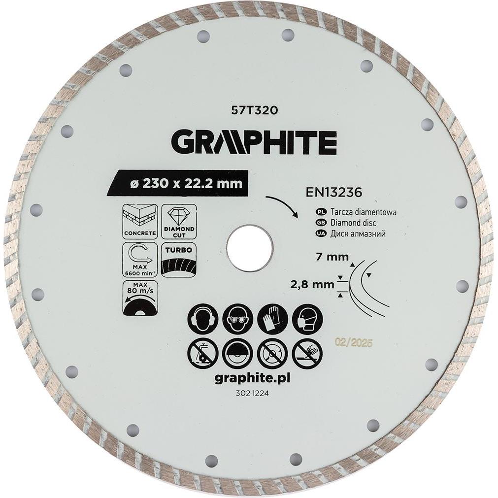 Graphite, Lama, Turbo-Diamant-Trennscheibe, 230 x 22,22 mm, trocken