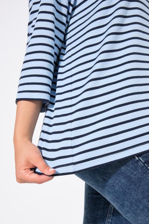 Produktbild Ulla Popken Shirt, Ringel, A-Linie, Stehkragen, 3/4-Arm (50, 52)