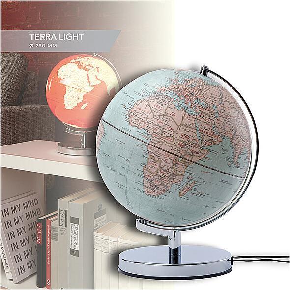 Produktbild emform Leuchtglobus Terra hellblau/silber (25 cm)