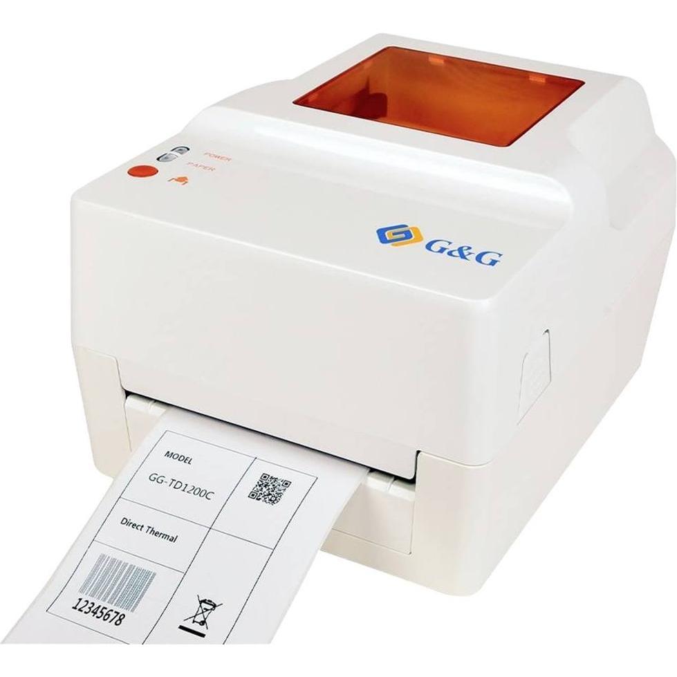 G&G GG-TD1200C-BK-USB Etiketten-Drucker Thermodirekt, Thermotransfer 203 x 203 dpi Etikettenbreite (203 dpi), Etikettend...
