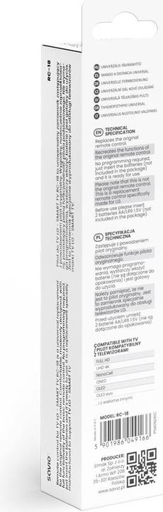 Produktbild Savio RC-18 (Universal Fernbedienung, Infrarot)