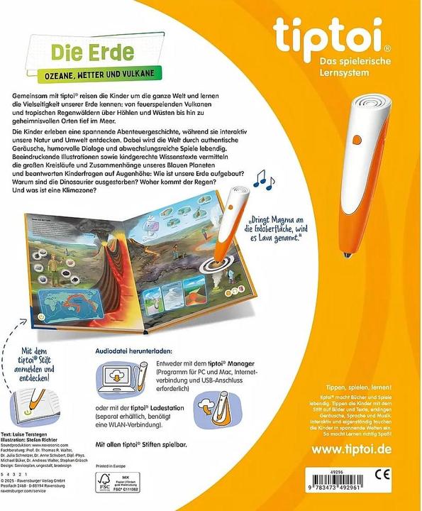 Produktbild tiptoi Die Erde: Ozeane, Wetter und Vulkane (Deutsch, Luise Terstegen, Stefan Richter, 2025)