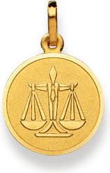 Produktbild Natsumi Schmuck Anhänger Sternzeichen Waage Gold 18K/750 rund mit Engel (750/18 K Gelbgold)