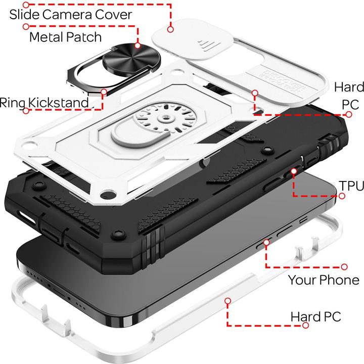 Immagine prodotto Nalia Copertura antiurto dell'anello in stile militare (Apple iPhone 13 mini)