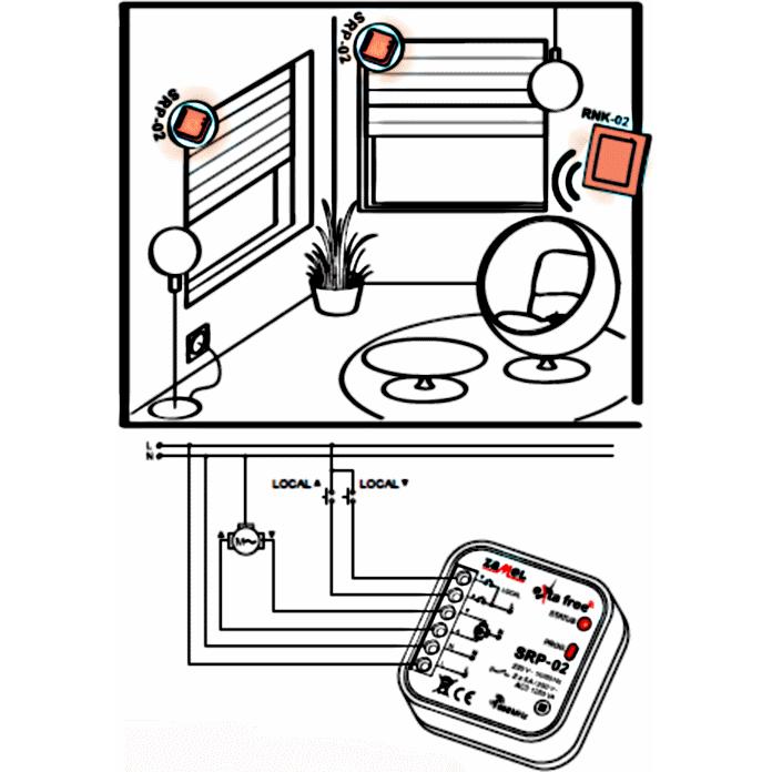 Thumbnail - Zamel, Zubehör Beleuchtung, Wireless Set Rollladensteuerung 2-Kanal Funksender + Rollladen Controller RZB-03