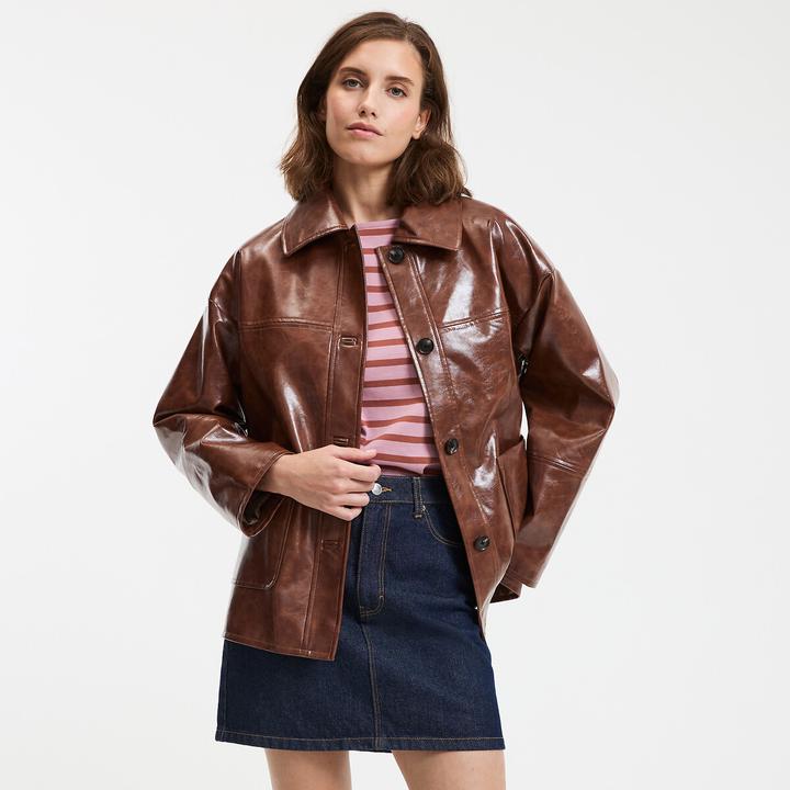 Immagine prodotto La Redoute Collections Mittellange Jacke aus Lackimitat mit Knöpfen (XL)