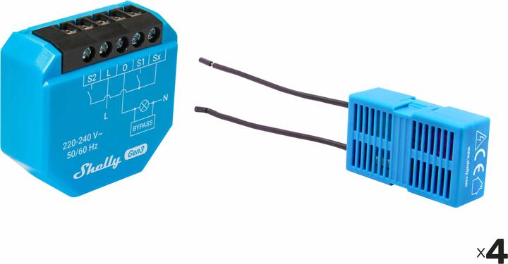 Shelly Unterputz-Schalter 1L Gen3, WLAN, Bluetooth, 4 Stück