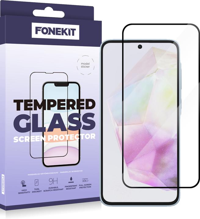 Actual product image FoneKit Full Cover Tempered Glass, Samsung Galaxy A56, black (1 pcs., Samsung Galaxy A56)
