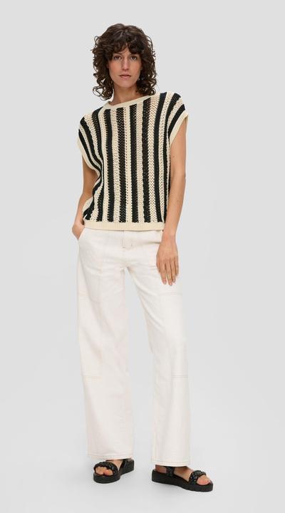 Produktbild s.Oliver Strickpullunder Ärmelloses Stricktop aus Baumwolle mit überschnittenen Schultern (46)