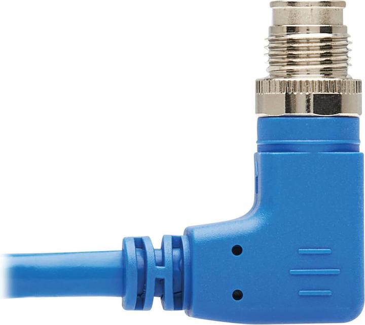 Produktbild Eaton M12 X-Code Cat6 1G UTP CMR-LP Ethernet Cable Right-Angle M12m/RJ45m IP68 PoE Blue 1m (UTP, CAT6, 1 m)