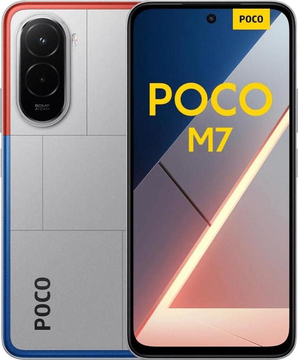 Produktbild Xiaomi Poco M7 (128 GB, Silver, 6.90", Hybrid Dual SIM, 4G)