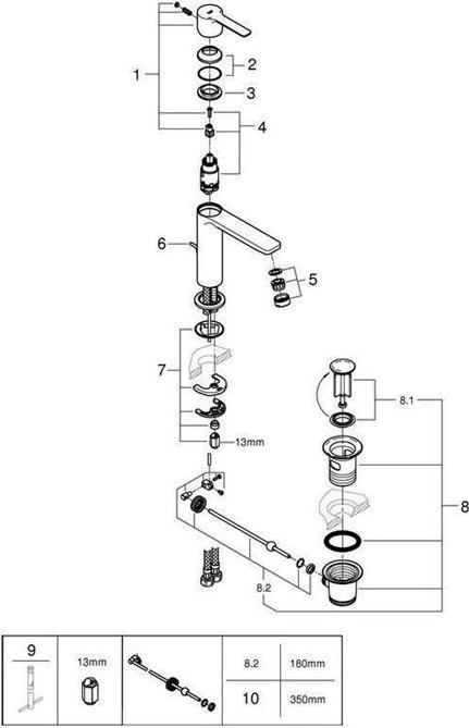 Actual product image Grohe Linear Single Hand Basin Mixer S-Size