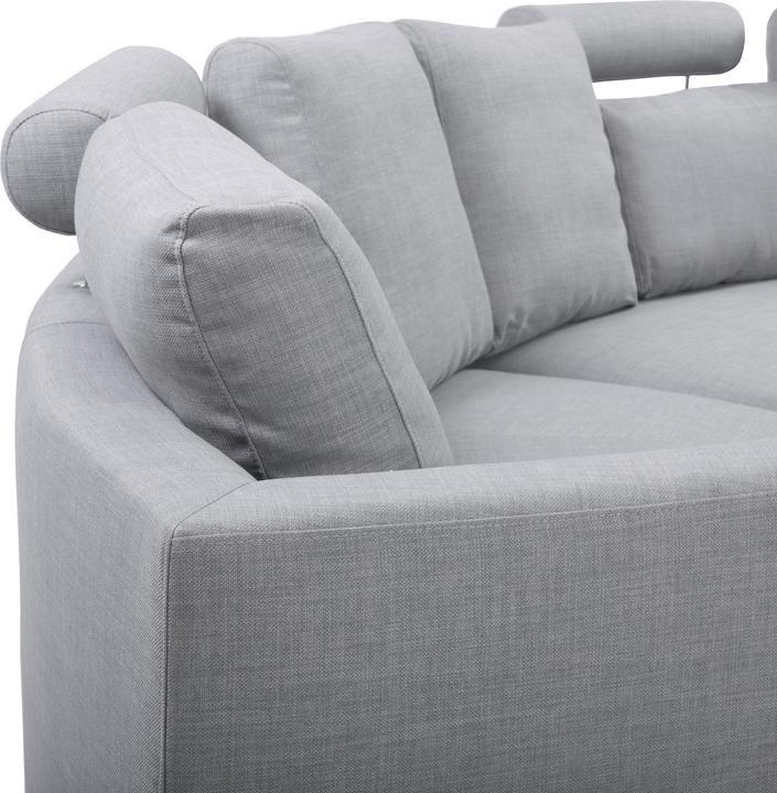 Produktbild Beliani Bett weisses Leder, 7 rund, hellgrau, modular ROTUNDE