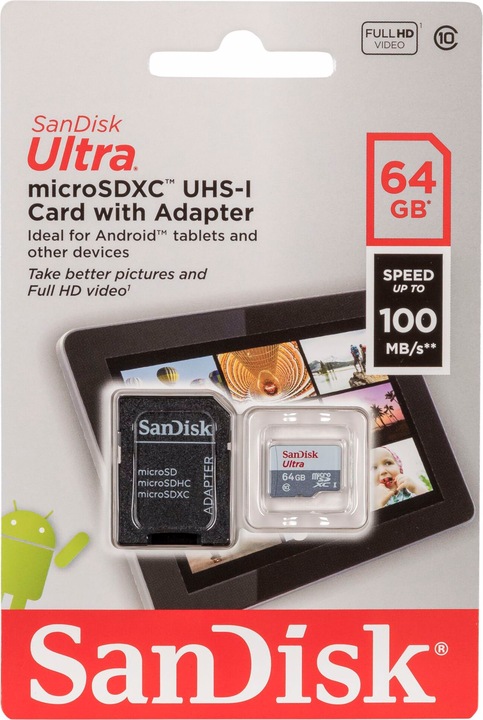 Actual product image SanDisk Ultra (64 GB, microSDXC, U1, UHS-I)