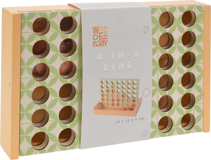 Produktbild Holzbrettspiel „Vier in einer Reihe“.