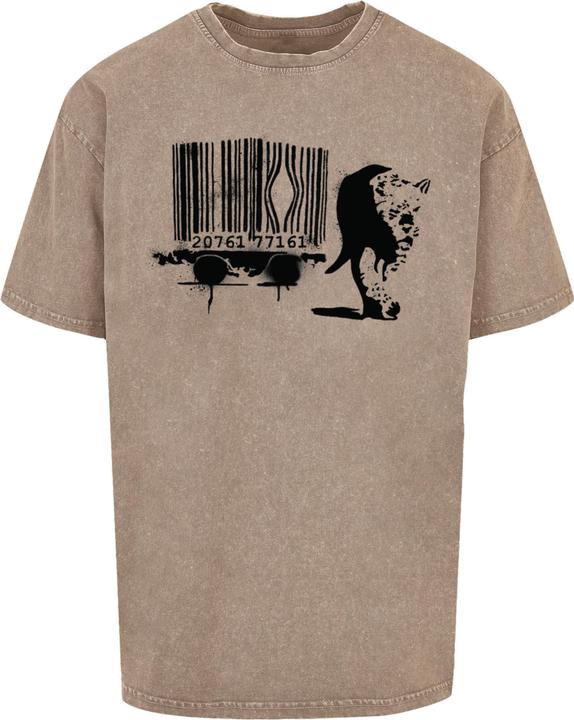Produktbild Merchcode Brandalised - Barcode Leopard Acid Washed Oversize Tee - 189201 (4XL)