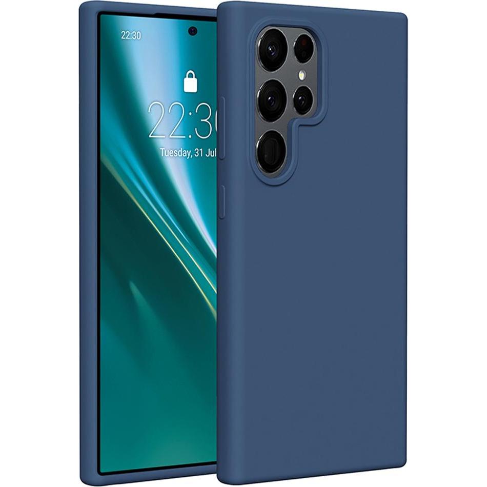 Etteri Silikonhülle für Samsung Galaxy S24 Ultra dunkelblau (Samsung Galaxy S24 Ultra), Smartphone Hülle