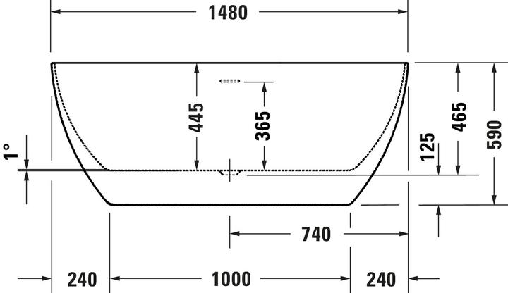 Actual product image Duravit DuraKanto bathtub (233 l, 150 cm, 75 cm)