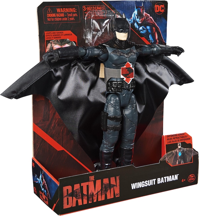 Produktbild Batman DC Comics The 30cm Deluxe Batman-Actionfigur mit sich ausbreitendem Wingsuit, Licht- u