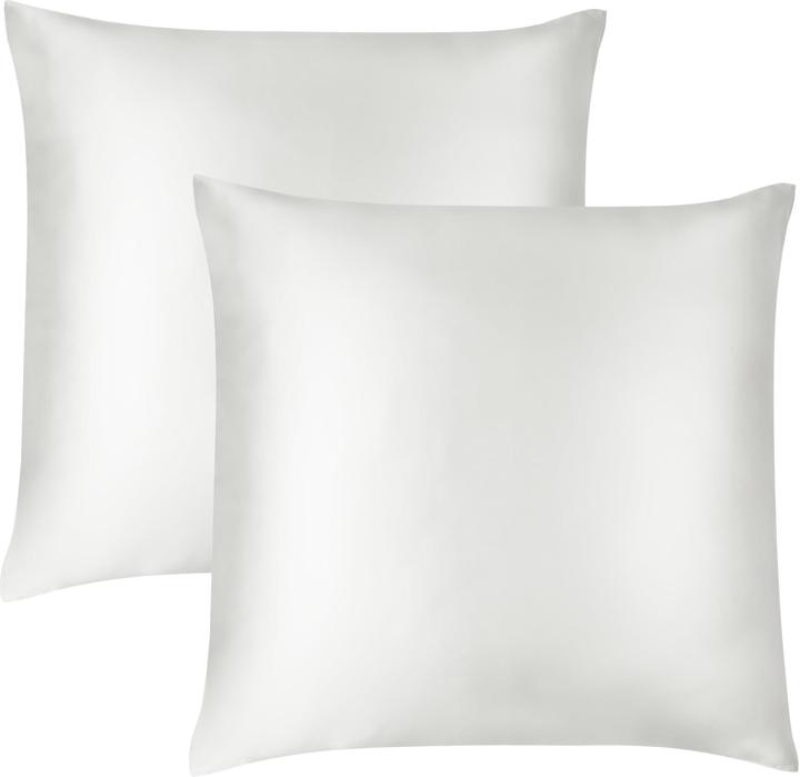 Aspero 2x Satin Kissenbezüge 80x80 cm Enna - 9069 (Kopfkissenbezug, 80 x 80 cm)