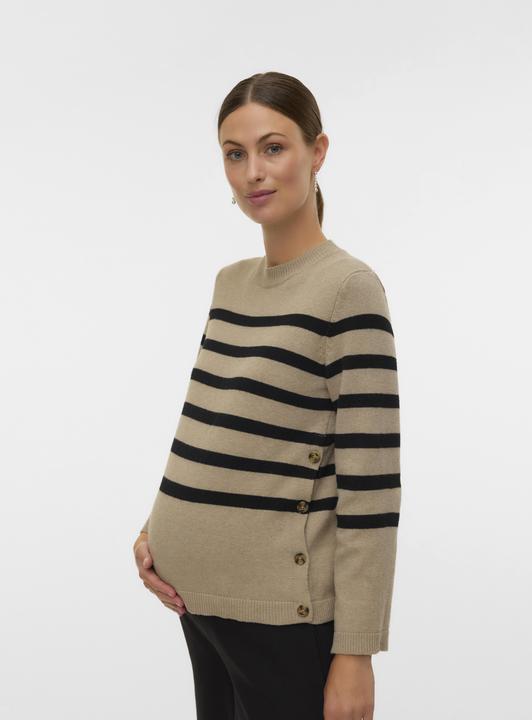 Produktbild Mamalicious Normal geschnitten Rundhals Gerippte Ärmelbündchen Strickoberteil Strickpullover