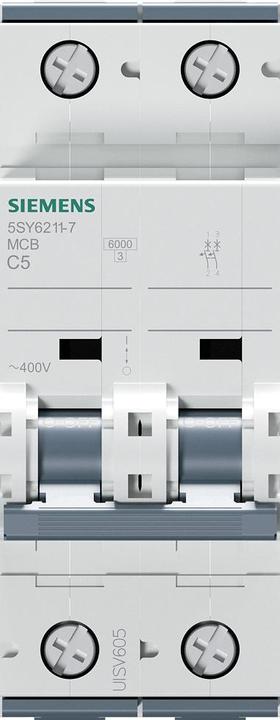 Immagine prodotto Siemens Interruttore automatico UC C 5A 2p 400V 5SY6211-7