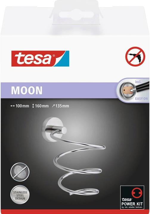 Image du produit tesa Support de sèche-cheveux MOON avec solution adhésive sans perçage