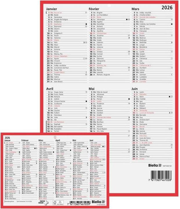 Image du produit Biella Tafelkalender (A5, Non contraignant, Allemand)