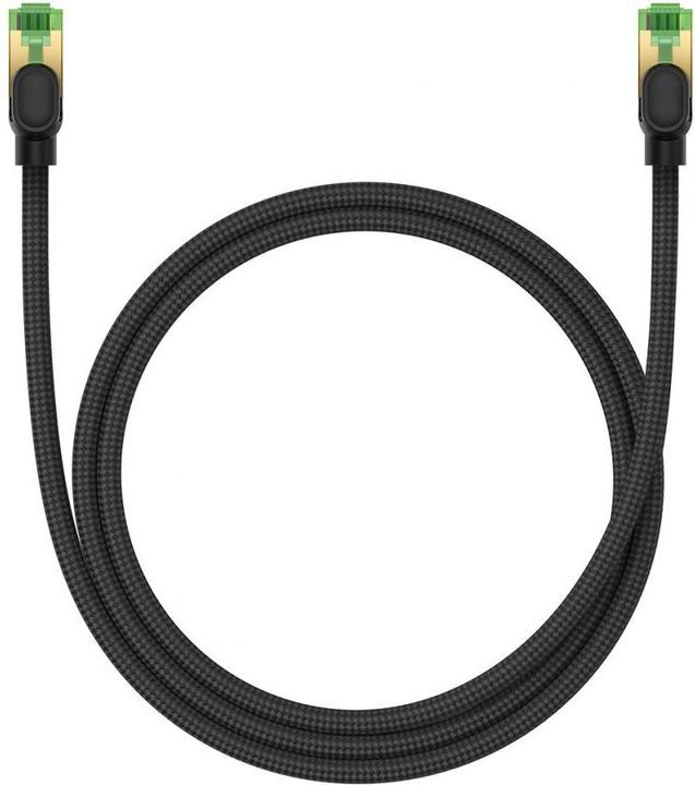 Actual product image Baseus Braided network cable cat.8 Ethernet RJ45, 40Gbps, 1m (black) (CAT8.1, 1 m)