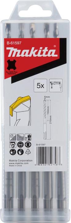 Actual product image Makita Drill bit set SDS-PLUS " centering tip " for masonry (6 millimetres)