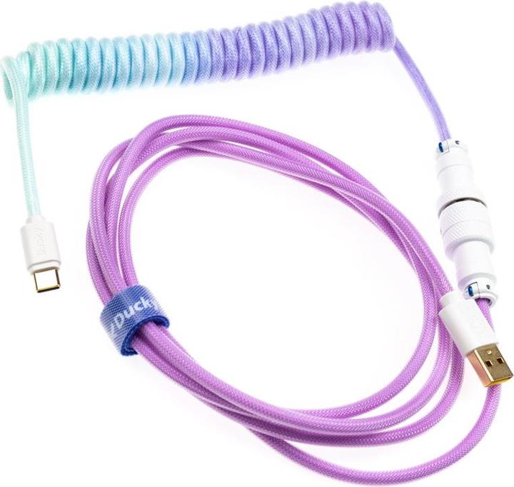 Ducky Premicord Azure Coiled Cable, USB Typ C auf Typ A - 1,8m (1.80 m, USB 2.0)