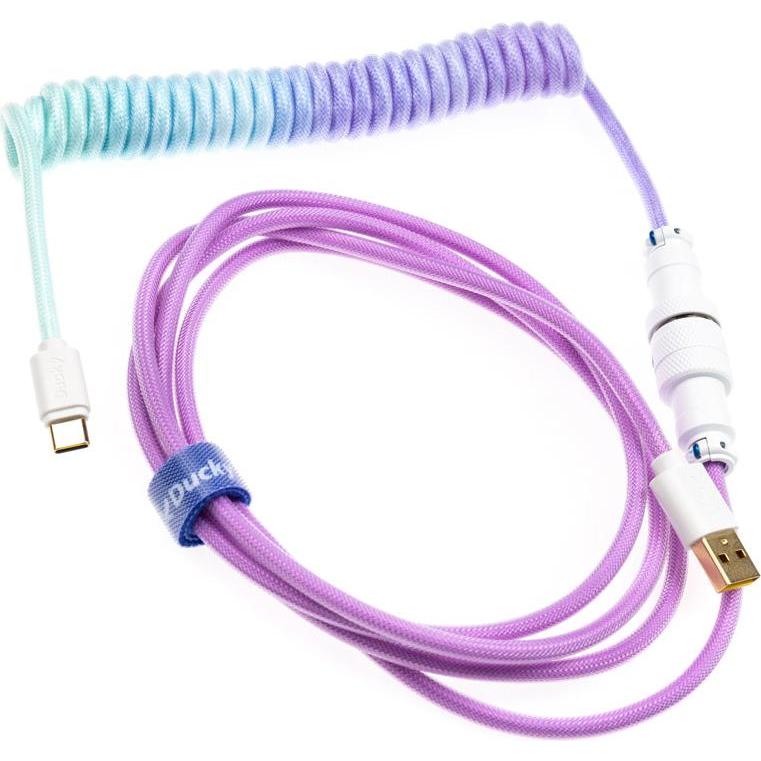 Ducky Premicord Azure Coiled Cable, USB Typ C auf Typ A - 1,8m (1.80 m, USB 2.0), USB Kabel