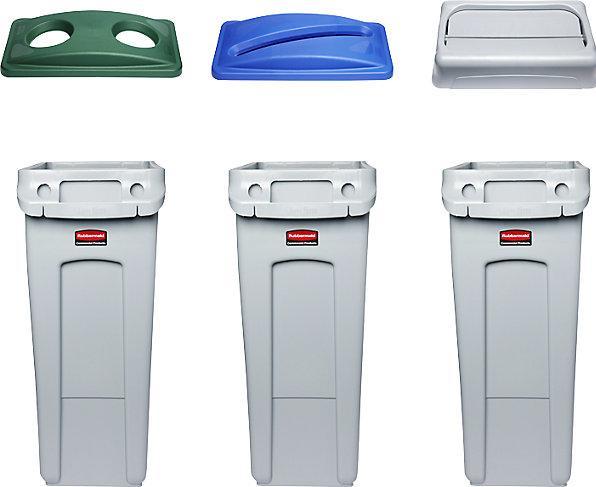 Actual product image Rubbermaid Recyclables sorting station, set of 3 SLIM JIM® (180 l)