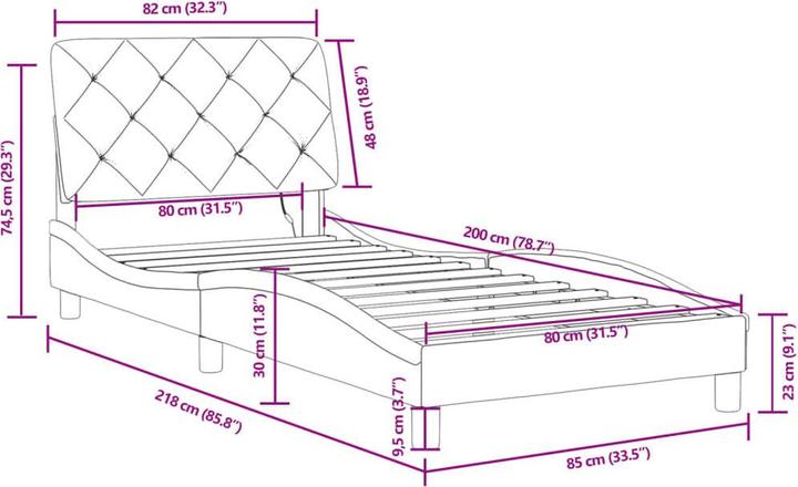 Image du produit vidaXL Bettgestell (80 x 200 cm)