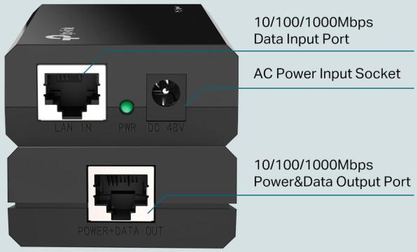 Produktbild TP-Link PoE+-Injektor-Adapter TL-POE160S Ethernet LAN (RJ-45) Anschlüsse 1x10 (802.3af (PoE), 802.3at (PoE+), 30 W)
