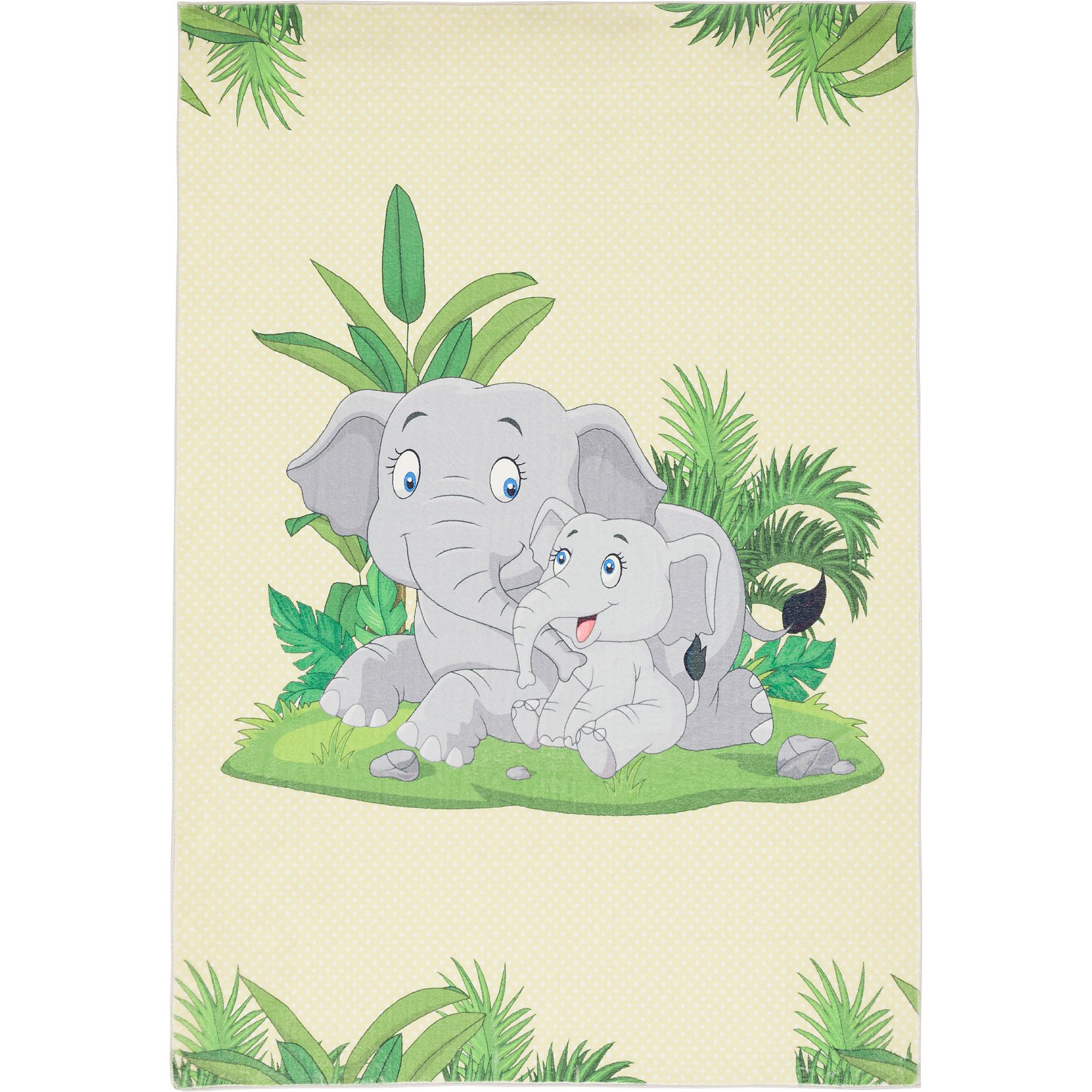 Thumbnail - Pergamon, Kinderteppich, Luxus Super Soft Kinder Fellteppich Plush Kids Elefant (140x200 cm)