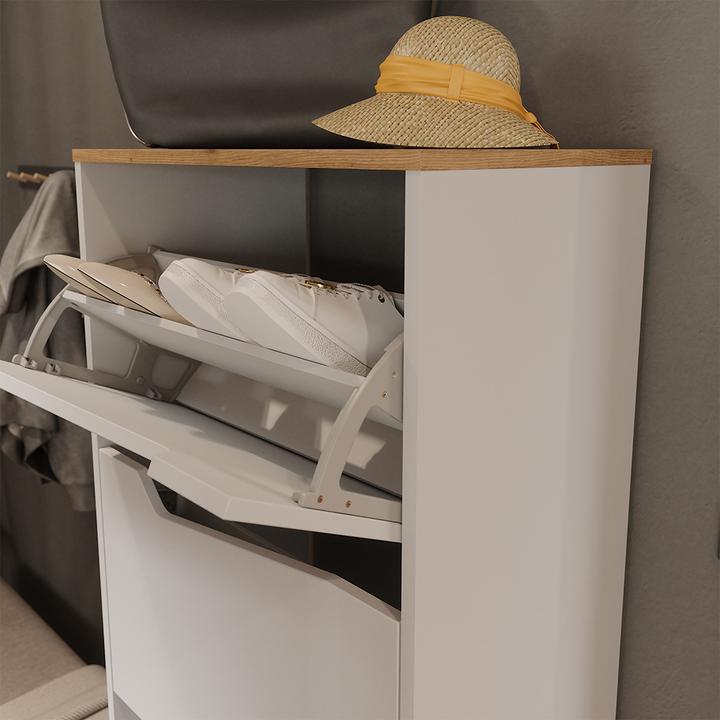 Produktbild Vicco Schuhkipper Marelle, Weiss/Artisan, 60 x 167.4 cm mit 4 Fächern (60 x 38 x 167.40 cm)