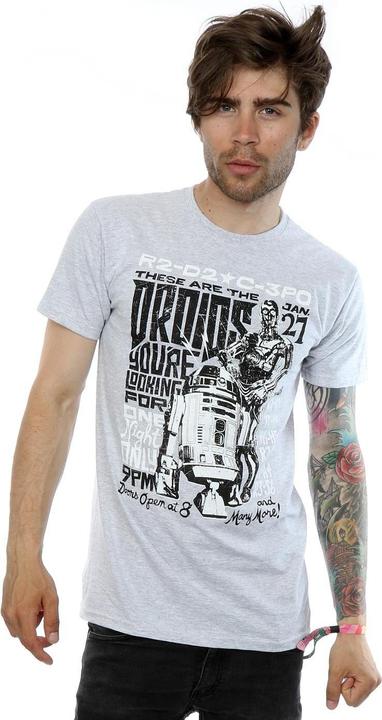 Actual product image Star Wars Mens R2-D2 And C-3PO Rock Poster T-Shirt (M)