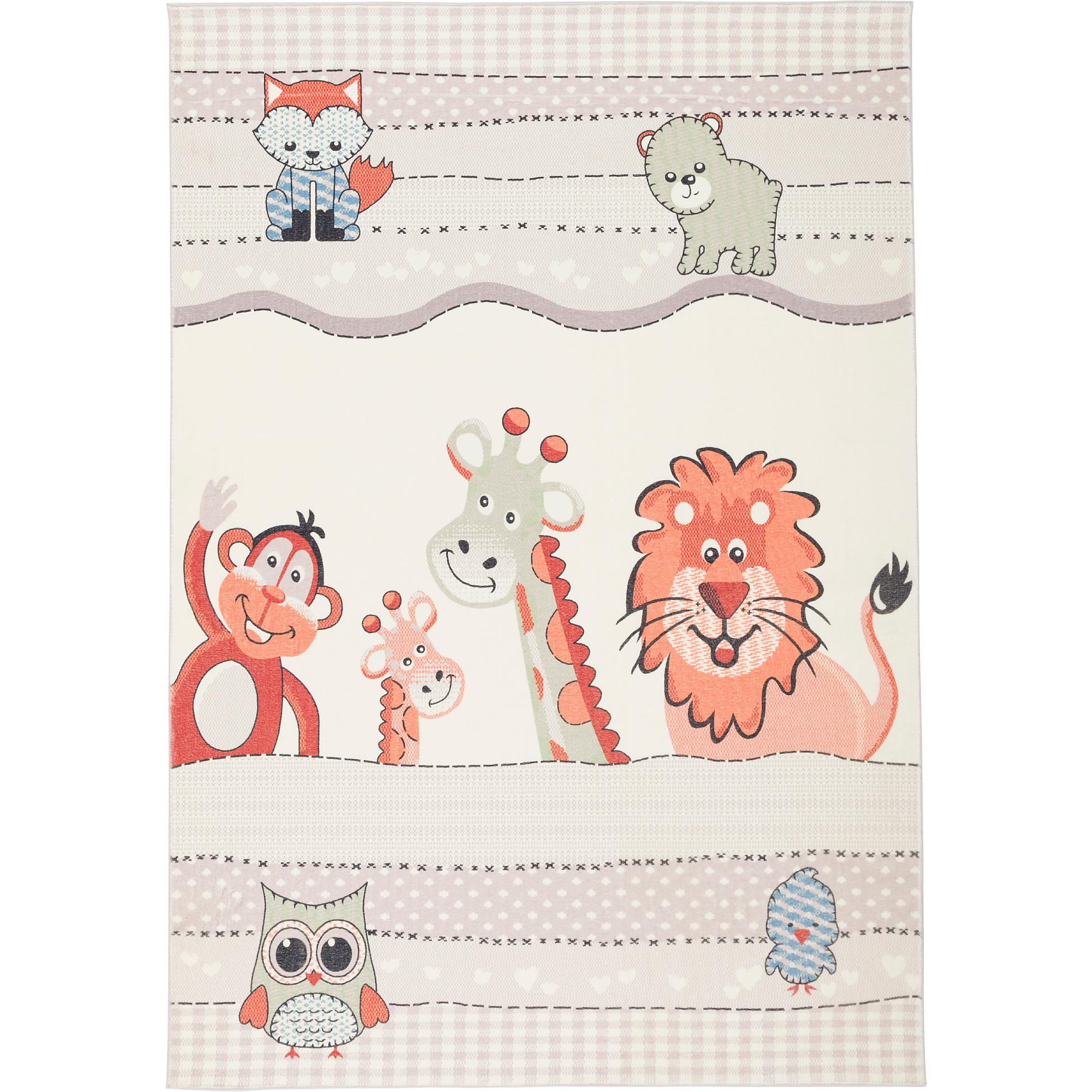 Thumbnail - Pergamon, Kinderteppich, Luxus Super Soft Kinder Fellteppich Plush Kids Tierwelt (120 x 160 cm)