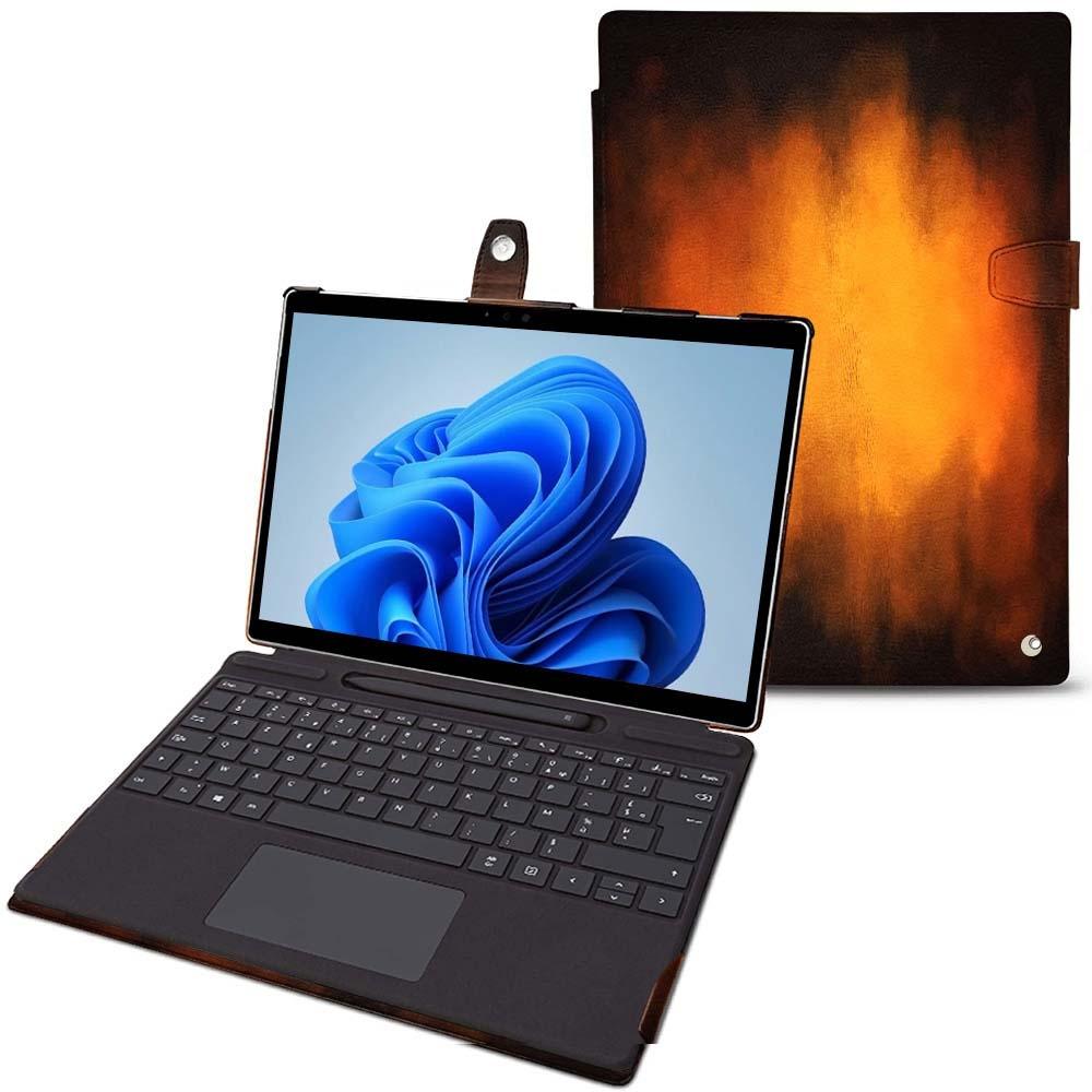 Noreve Lederschutzhülle Microsoft Surface Pro8 (Microsoft Surface Pro 8), Tablet Hülle, Violett
