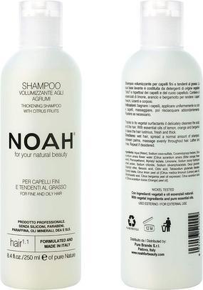 Image du produit Noah NOAH For Your Natural Beauty Shampoo Volumizing Hair 1.1 szampon zwiększający objętość włosów Citrus (250 ml, Shampoing liquide)