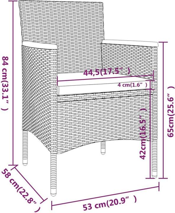 Produktbild vidaXL Garten-Essgruppe (80 x 80 x 75 cm)