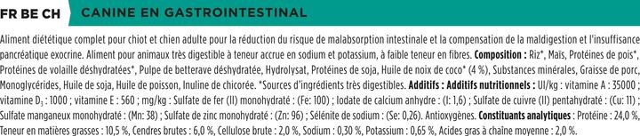 Nährwerte und Zutaten Pro Plan Veterinary Diets EN Gastrointestinal 12 kg (Adult, 1 Stk., 12000 g)