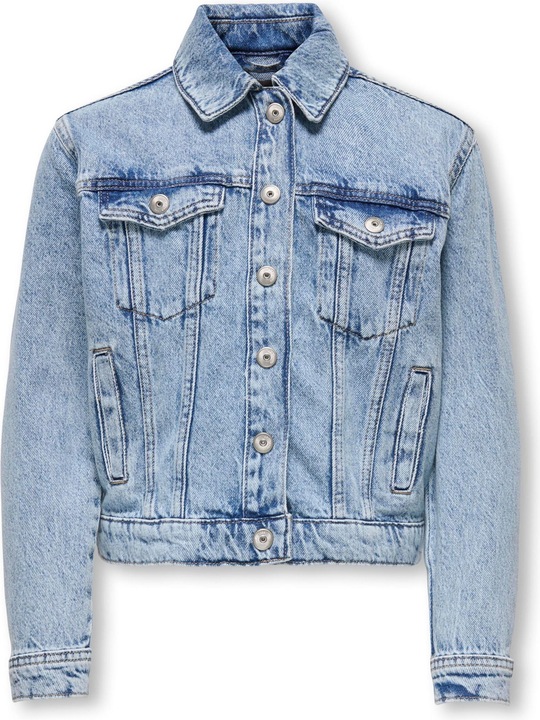 Only Kapuze mit Kordelzug Ärmelbündchen mit Knopf Tief angesetzte Schulter Jacke Jeansjacke